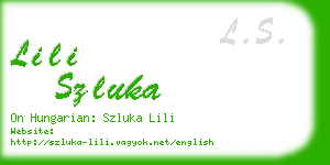 lili szluka business card